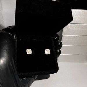 Elegant Square Moissanite Stud Earrings Baguette Set